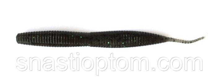 Силіконова приманка для риболовлі Taipan Rain Worm, довжина 3,8 дюйма, 8шт/уп, колір №01 Green pumpkin