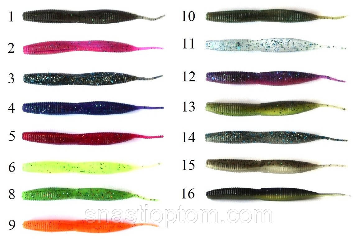 Силиконовая приманка рыбацкая Taipan Rain Worm, длина 3,8 дюйма, 8шт/уп, цвет №04 Violet - фото 4 - id-p1709033826