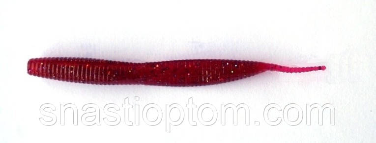 Силіконова приманка для риби Taipan Rain Worm, довжина 3,8 дюйма, 8шт/уп, колір №05 Redpearl