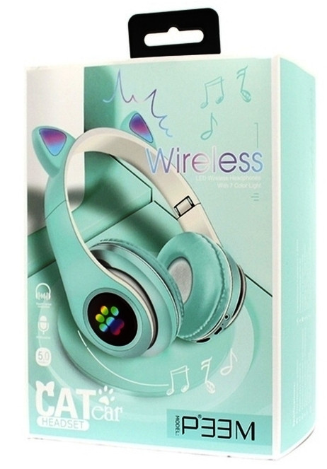 Бездротові блютуз навушники світяться з котячими вушками LED CAT EAR P33