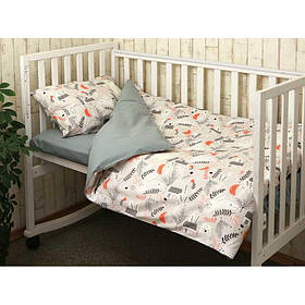 Дитячий комплект постільної білизни "Зайчик" у ліжечко для новонародженого (932.115) Бавовна 100%