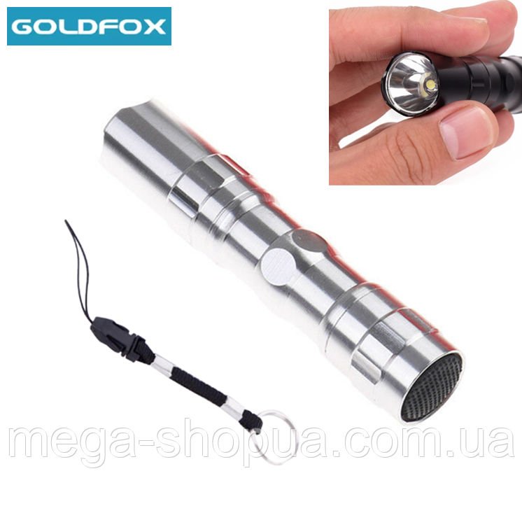Потужний ручний міні ліхтарик, яскравий кишеньковий світлодіодний ліхтар GFox LED Mini V58-4, фото 1