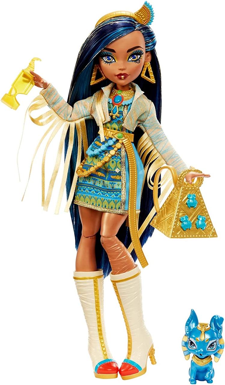Лялька Монстер Хай Клео Де Ніл з вихованцем Monster High School is Back Cleo De Nile Doll With Pet ​2022 Mattel HHK54