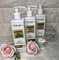 Восстановительный шампунь с эффектом ламинирования для поврежденных волос Lamination hair shampoo Top beauty.