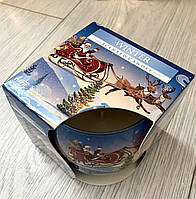 Свічка ароматизована в склянці "Зима" 20 годин горіння 100g Winter Aura Bispol