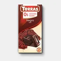 Чорний шоколад Torras без цукру Chocolato Negro 72% какао, 75 г