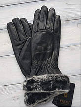 Шкіряні жіночі рукавички зимові Felix. 7,5 р