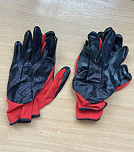 Рукавички робочі господарські нейлон червоні