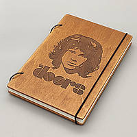 Дерев'яний блокнот А5 зі змінним папером на розтискних кільцях. Джим Моррисон the Doors