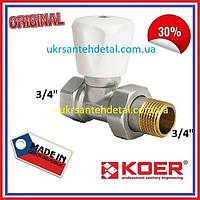 Кран радиаторный прямий 3/4 верхній Koer (Чехія)