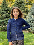 В'язана кофта для дівчаток з кишенями на гудзиках Соти р. 128-158, фото 4