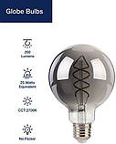 FLSNT G95 Вінтажна лампа-шар з регульованою яскравістю, E27 5,5 Вт, спіральні димчасті промислові лампи, 3 шт., фото 3