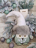 Новорічний декор "Сова", сова ручна робота, текстильна сова, сова під ялинку,  вис.40-45 см., фото 4