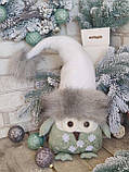 Новорічний декор "Сова", сова ручна робота, текстильна сова, сова під ялинку,  вис.40-45 см., фото 5