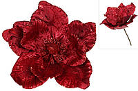 Декоративный цветок для украшения елки 24*15см см цвет красный бархат
