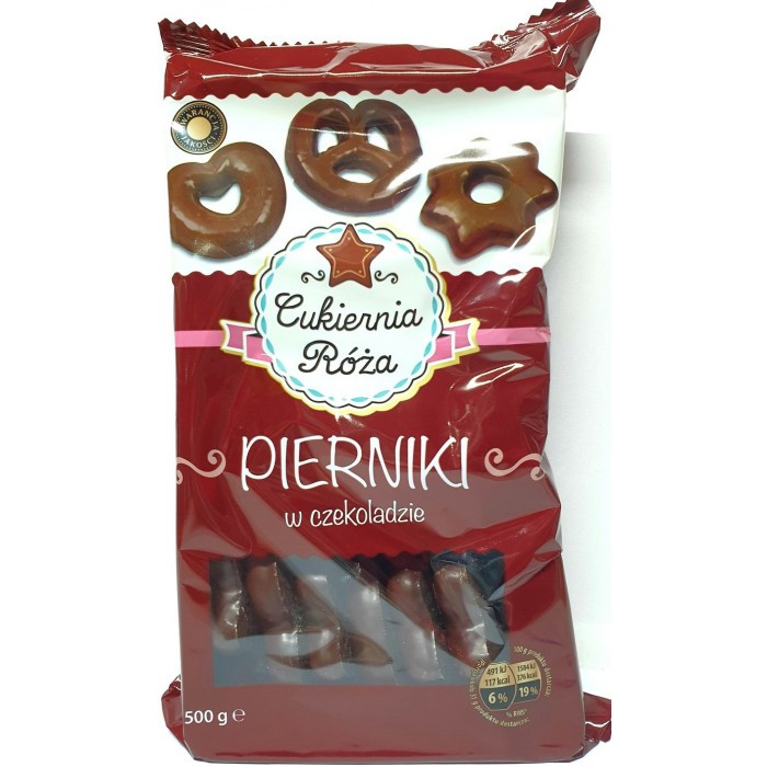 Пряники в Черном Шоколаде Cukiernia Roza Pierniki w Czekoladzie 500g, фото 1