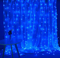 Светодиодная Гирлянда Штора 3 х 2м 320 LED / Новогодняя гирлянда штора Синяя