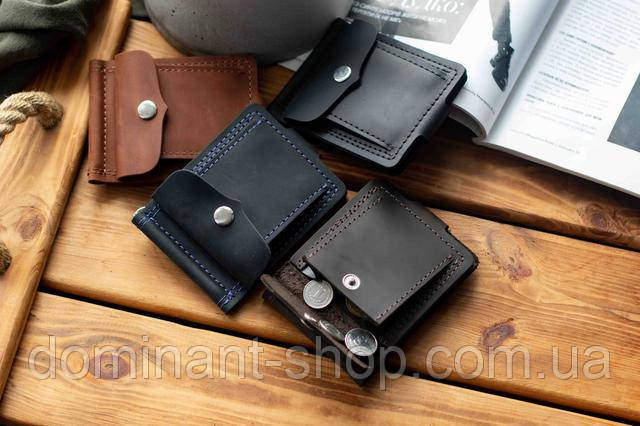 Кожаный зажим для денег из натуральной кожи BUT коричневый с монетницей ...