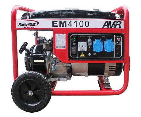 Генератор бензиновий з мідною обмоткою та колесами Powermate by Pramac EM4100 3.5 кВт