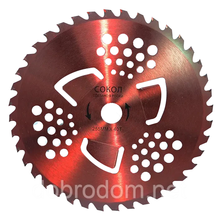 Ніж для бензокоси побідитовий 40т 255мм СОКОЛ