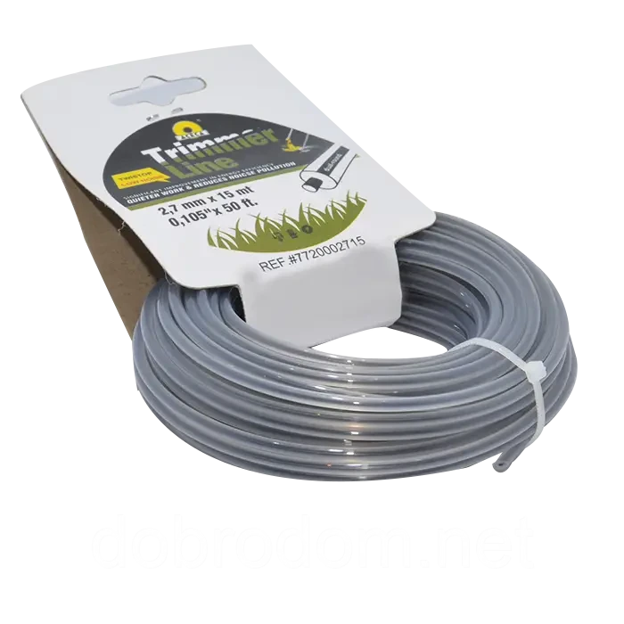 Волосінь для бензокоси 2,7 мм кругла з жилкою