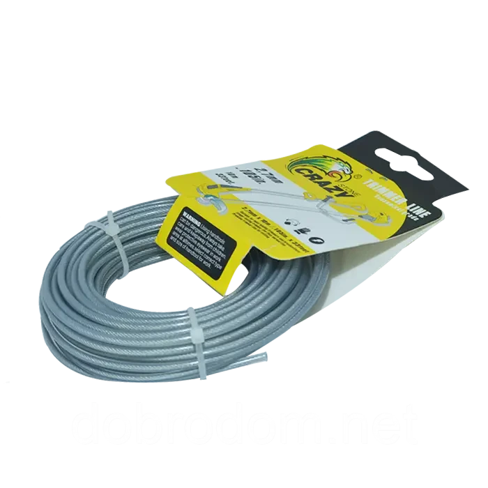 Волосінь для електрокоси 2,4 мм з тросом кругла