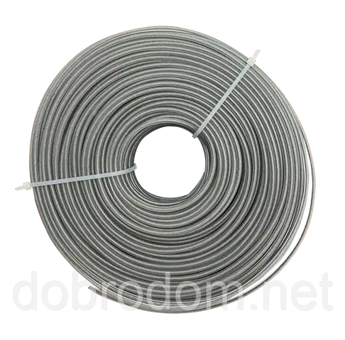 Бухта лєска для бензокоси кругла з тросом 2,7 мм (100м)