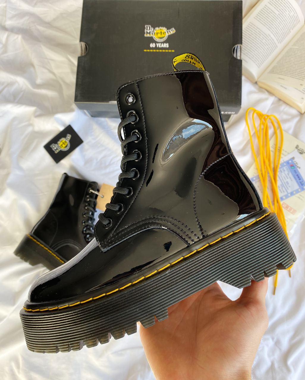 Черевики жіночі чорні демісезонні Dr.Martens PATENT JADON (04655)