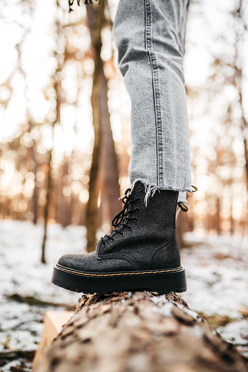 Черевики жіночі чорні демісезонні Dr.Martens Molly Iridescent Crackle Platform Boots (05062)