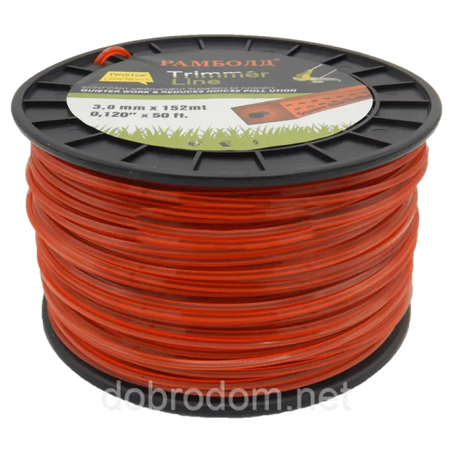 Бухта волосінь для бензокоси квадрат з жилкою 3,0 мм (152м)