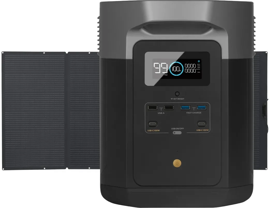Комплект EcoFlow зарядна станція Delta Max 2000 та сонячна панель Solar Panel 400Вт Медапаратура