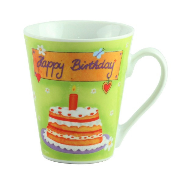 Кружка порцеляни "Hapty Biirthday", зелена, фото 1