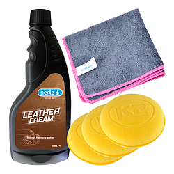 Набір для очищення й догляду за шкіряним салоном Nerta Leather Cream 500 мл