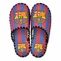 Чоловічі тапочки домашні войлочні тапки із закритим носком капці ручної роботи команда Барселона Barcelona