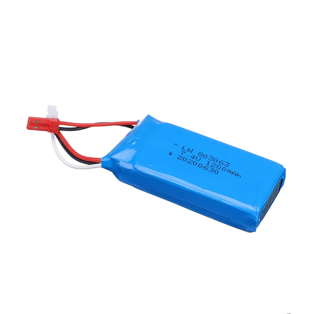 Акумулятор літій-полімерний 1200mAh 7.4V 163067 високострумовий 30C для MJX X101, X102H, Wltoys V262, V333 - фото 2 - id-p391778274