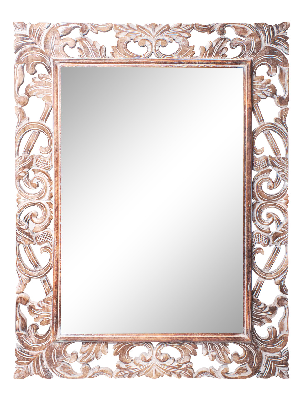 Дзеркало в дерев'яній різьбленій рамі "Ажур" зовнішні розміри 120см*90см