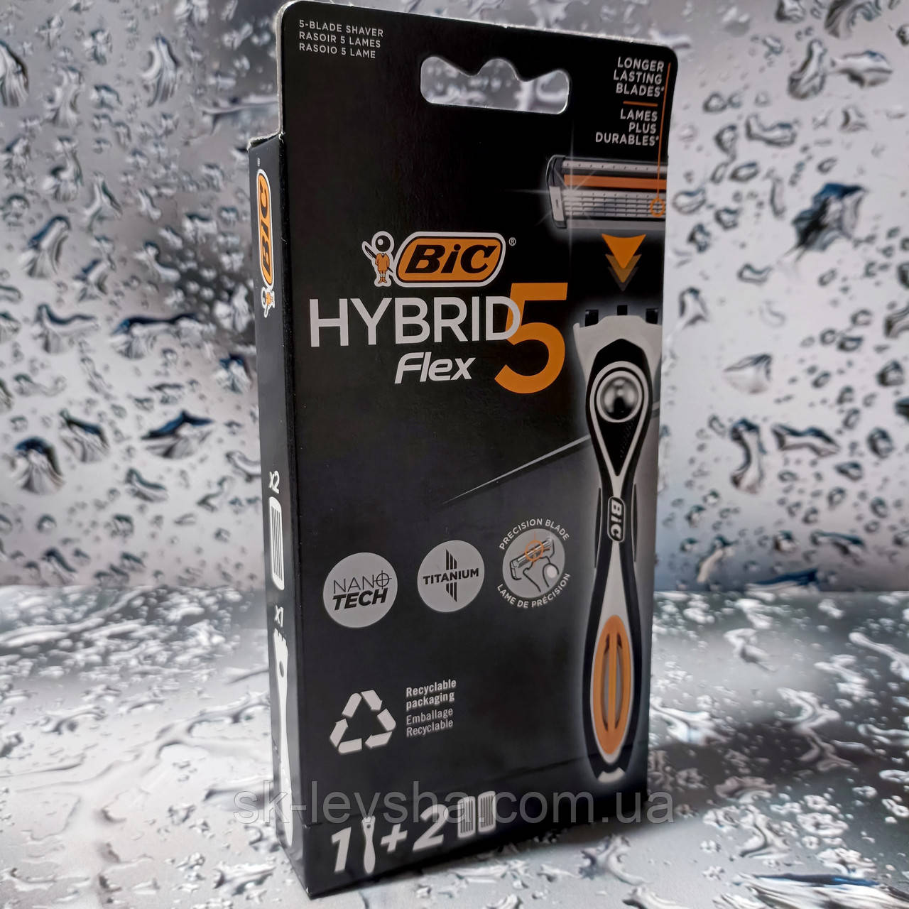 Бритвена система Bic®5 Hybrid Flex Titanium (станок+2 касети)