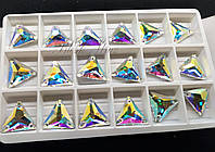 De'Lux Triangle 16mm Сrystal AB Premium стекло треугольник кристал аб