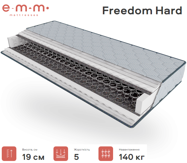 Матрац Freedom Hard 19cм 90*200 Фрідом Хард (Мультібоннель), фото 1