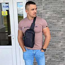 Чоловіча нагрудна сумка слінг бананка з USB, фото 2