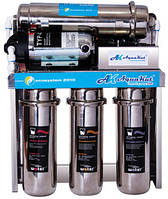 Фільтр для води Осмос неіржавкий корпус, з помпою, прямоточний 400G SF-RO-4A