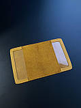 Шкіряна обкладинка для ПОСВІДЧЕННЯ ОФІЦЕРА жовтий, фото 2