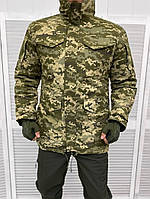 Зимняя парка для военных Бушлат с подкладкой флис камуфляж мультикам ВСУ Теплая армейская куртка (DB-12684)