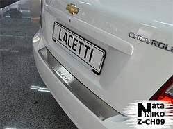 Накладка на бампер Chevrolet Lacetti 2004- з загином седан Z-CH09