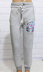 Штани для дівчинки, утеплені, двонитка, начіс, внизу манжет, Tik Tok, стрази, Narmini