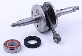 Колінвал 50CC2T + підшипники 6004RS, к-т 2 шт.