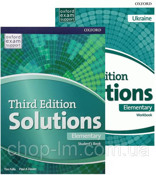 Комплект Solutions Third Edition Elementary student's Book + Workbook (For Ukraine) Підручник + зошит