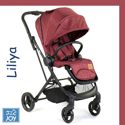 Дитяча коляска прогулянкова (реверсивний блок) JOY Liliya 10105 Вишневий, фото 1