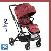 Детская прогулочная коляска (реверсивный блок) JOY Liliya 10105 Вишневый