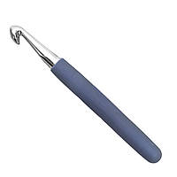 Крючок для вязания металлический с прорезиненной ручкой 10,0